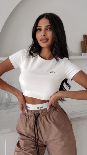 T-shirt damski OLAVOGA BASIC MUSE 2025 Ecru